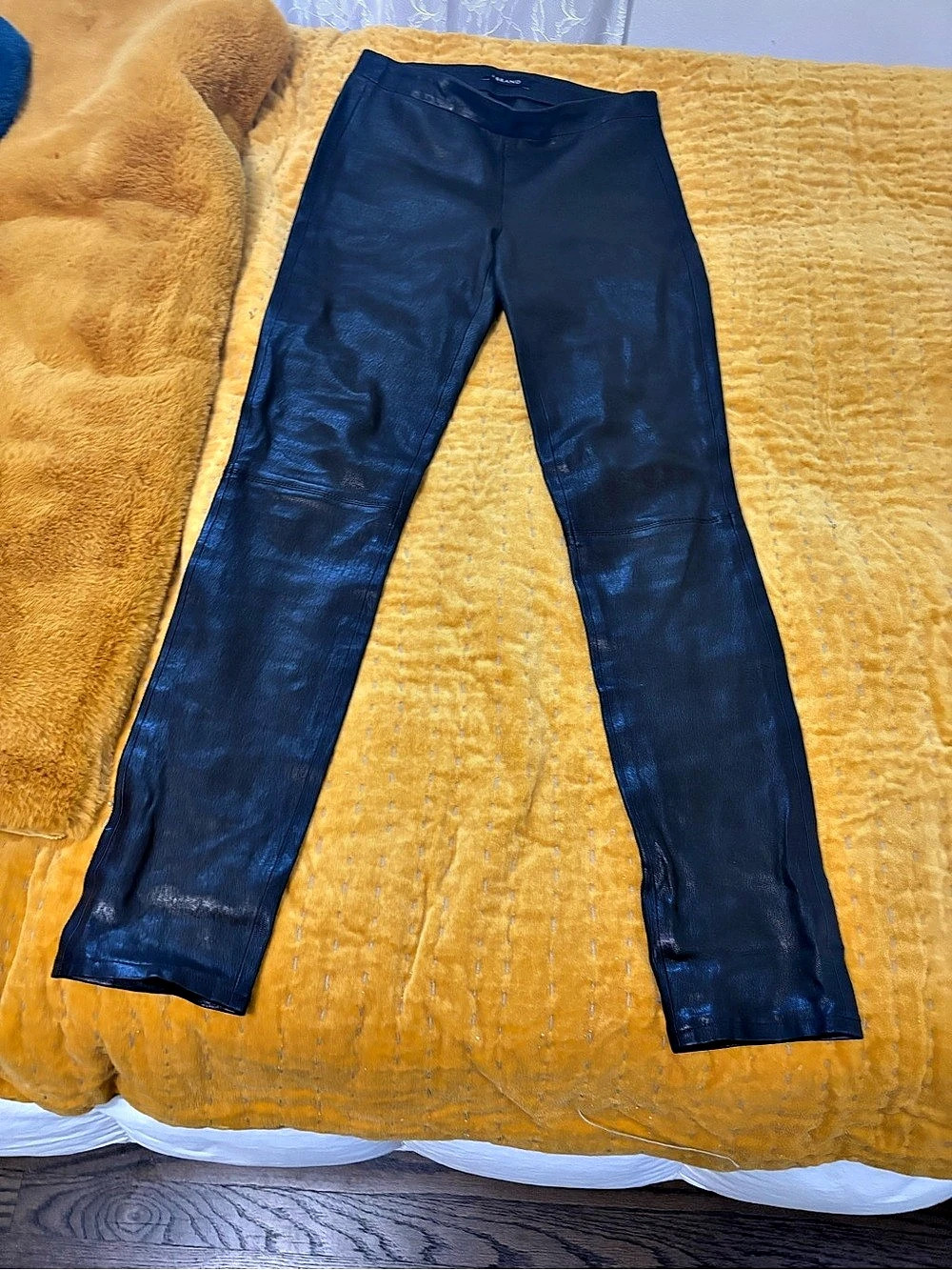J Brand Lambskin Leather Skinny Pants Black